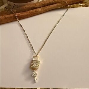 Chic Gold color Lock Pendant Necklace